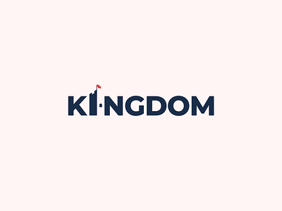Kingdom Wordmark Logo clever clever logo flag fort identity king kingdom logo minimal negative space royal rule typography word mark wordmark
