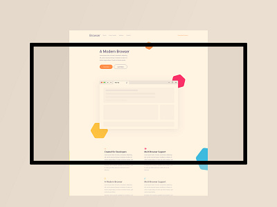 Landing Page Design for a Modern Browser design flat illustration minimal typography ui uidesign ux web website