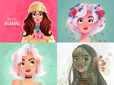 Thank you 2018 art blond branding cartoon cartoon character cg character character design concept cute design fantasy girl illustration ios ipad pro modern portrait procreate ps