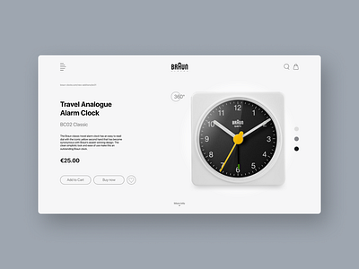 Braun Clocks banner braun clock clocks interface ui ux watch web