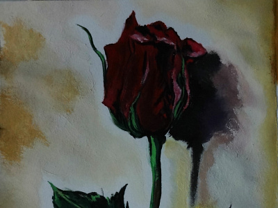 Gouache Rose gouache illustration art painting rose