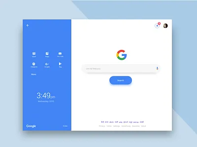 Google Redesign applicaiton blue google illustration redesign concept sketch app user experience design vector