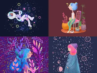 2018 character design editorial illustration summer vector