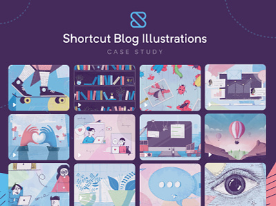 Shortcut Blog Illustrations - Case Study blog content drawing illustration play procreate shortcut timelapse video writing