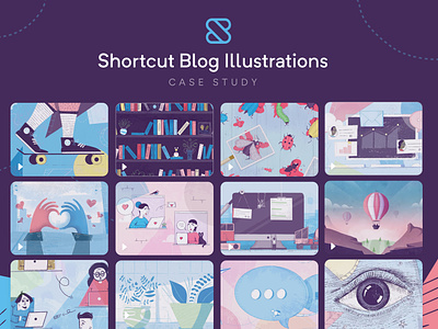 Shortcut Blog Illustrations - Case Study blog content drawing illustration play procreate shortcut timelapse video writing