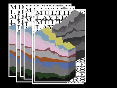 layers abstract color design poster simple typography vector