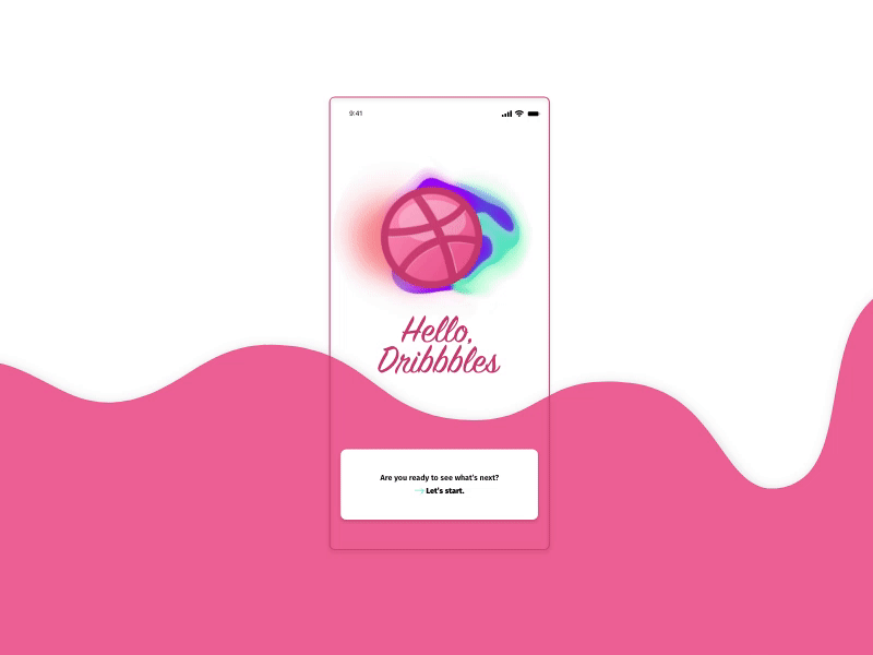 Hello there, Dribbbles! animation app design gradient illustration logo ui vector