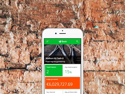 Bam Project Management App construction mendix native app ui ux