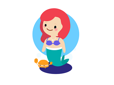Ariel under water - fairy tales colection app app kids character design design illustration vector web
