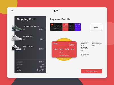 Credit Card Checkout- Red credit card credit card checkout credit card payment credit cards ui visual design
