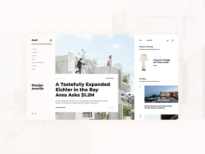 Dwell redesign concept design typography ui web