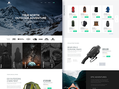 True North Outdoor Gear branding design typography ui web