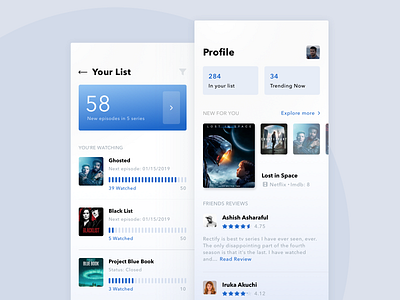 App for Tracking Your Series Viewing Activity Light Version app design films fireart fireart studio ios light ui user experience ux