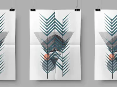 Mt. Woah Screen Print color ink mountains poster screen print shapes simple triangles