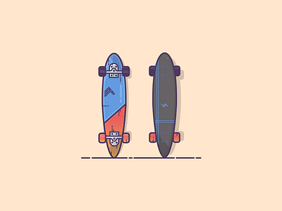 A longboard dribbble invite dribbble invite giveaway flat illustration graphic art graphic design icon artwork illustration illustration art illustrator logo longboard longboarding minimal personal project skate skateboard skateboard design skateboard graphics skateboarding vector