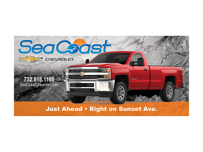 Chevrolet Dealership Billboard ad advertisement advertising auto billboard chevrolet chevy commercial truck dealer dealership directional ooh out of home out of home out of home media out of home media outdoor advertisement outdoor advertising red truck truck