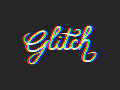 Glitch calligraphy custom glitch hand writing lettering script vector