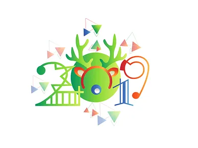 2019 illustration logo vector