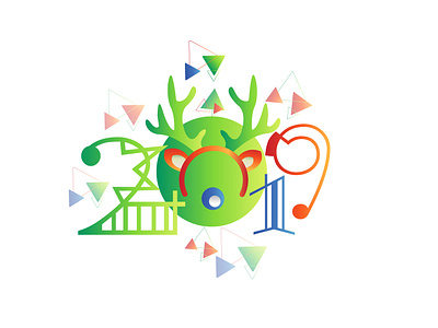 2019 illustration logo vector