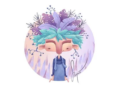 Growing up character character design design digital digitalart flower illustration portrait