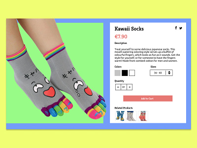 Daily UI Challenge #012 - E-Commerce Shop (Single Item) color blocking colorfull daily daily 100 dailyui dailyui012 ecommerce shop socks