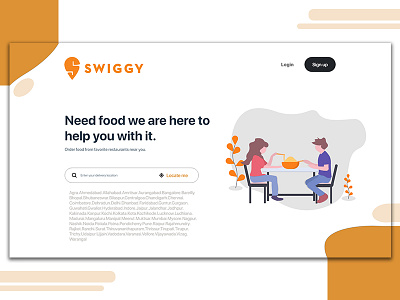 Swiggy Redesign Web Landing Page adobe animation app branding concept design food food delivery illustration landing page landing page concept minimal redesign swiggy ui ux vector web web app website