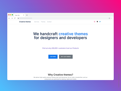 Creative themes bootstrap design light theme