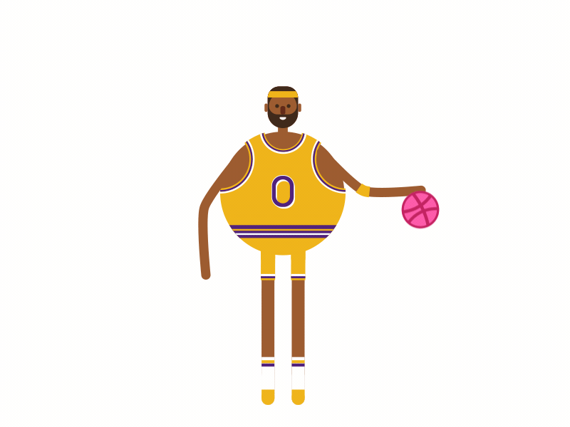 crossover basketball lakers 动画 平面 插图 设计