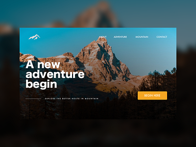 Mountain Web adventure button design app mountain sketch ui ui ux uidesign web web design website