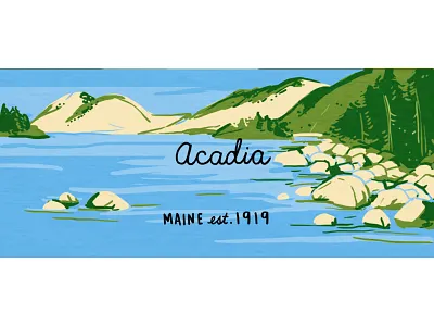 Acadia acadia acadia national park drawing illustration maine national park nature