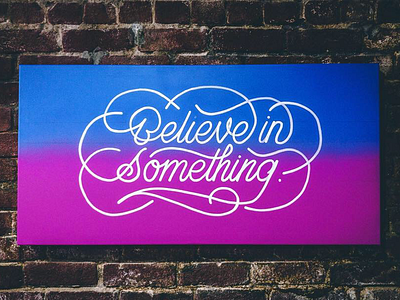 Believe art believe canvas design flourish lettering letters logotype painting