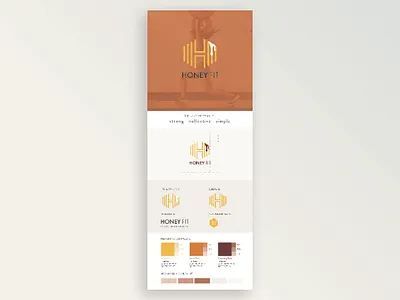 Honey Fit Brand Identity brand brand and identity brand assets brand identity color pallete gold honey fit logo logo design yellow and gold