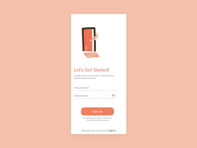 Signup Screen_Daily UI_001 app design icon illustration ui ux