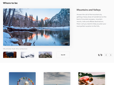 Gallery Collection Exploration carousel category page exploration gallery practice ui