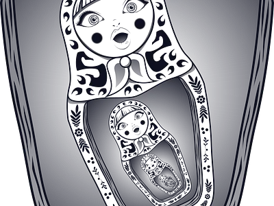 Infinite Matryoshka culture design doll folklore infinity loop matryoshka rarog russian scarf sibe slavic snovid traditional vector