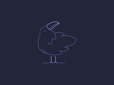 Crow 2d animal crow dark line purple