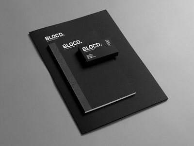 Blocd identity black white branding identity logo logotype print silkscreen stationery