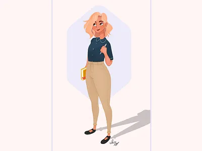 beautiful mind beautiful blond character design flat design girl illustration illustrator iran student