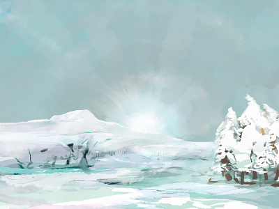 Winter digitalpainting illustration landscape