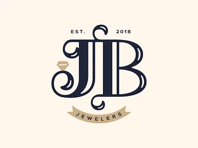 JB Jewelers b branding design diamond illustrator j jb jeweler jewelers logo ohio