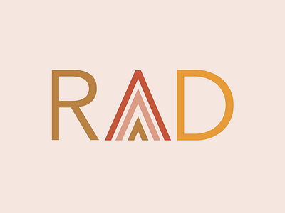 RAD branding clean color lines colorful design eclectic fun hip identity logo minimal modern playful rad retro simple vintage