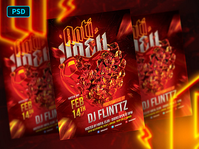 Anti Valentine's Day Flyer Template PSD anti valentine day anti valentine day flyer flyer template graphicriver instagram templates photoshop templates poster template psd templates valentine card valentine day valentine flyer valentine party