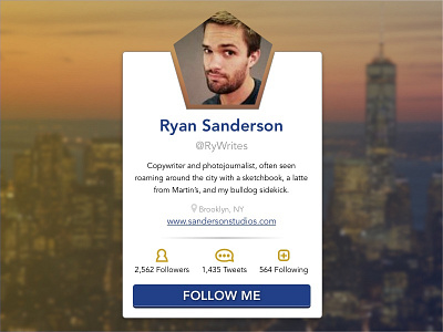 Polygon Twitter Card customized glyphs icons marketing polygon profile card profile design sketch sketch app twitter twitter card twitter profile