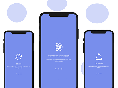 React Native Walkthrough mobile mobile app mobile app design mobile app development react native starter templates