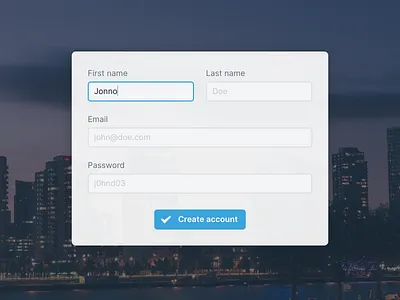 Create account blue button form signup
