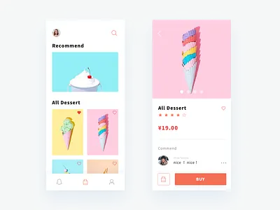 dessert page app design icon illustration motion photoshop ui ux