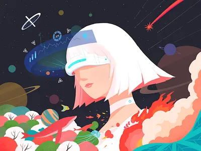 VR Illustration illustration imagine space star vr