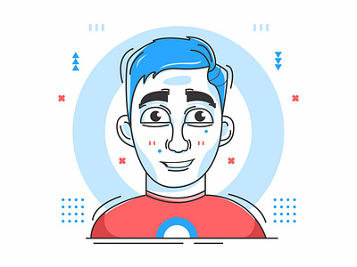 Drawing My Self design flat design illustration potrait vector