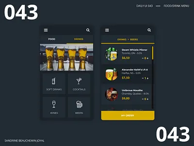 Daily UI 043 - Food/Drink Menu dailui daily ui daily ui 043 design drink menu ui vector
