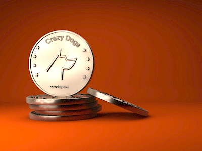 Crazy Dogs Game Coin c4d illustration logo